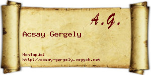Acsay Gergely névjegykártya